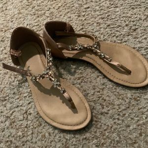 Women’s beaded sandals, size 7